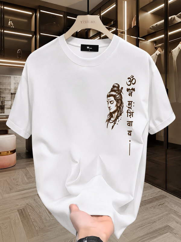 Mahadev Shiva Portrait Graphic Oversized Cotton Tshirt – Om & Devotional Streetwear