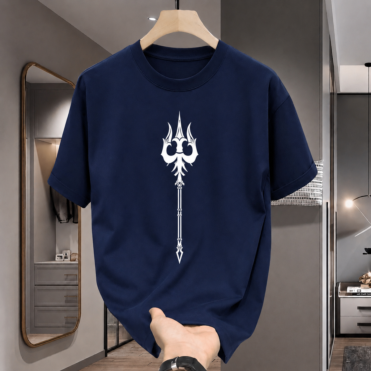 Trishul Graphic Oversized 100% Cotton Tshirt Premium Shiva Streetwear