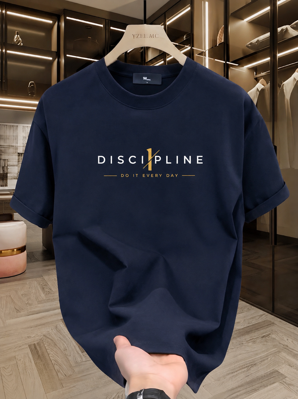 Discipline Graphic Oversized 100% Cotton T-Shirt for Men _ Premium Motivational Streetwear
