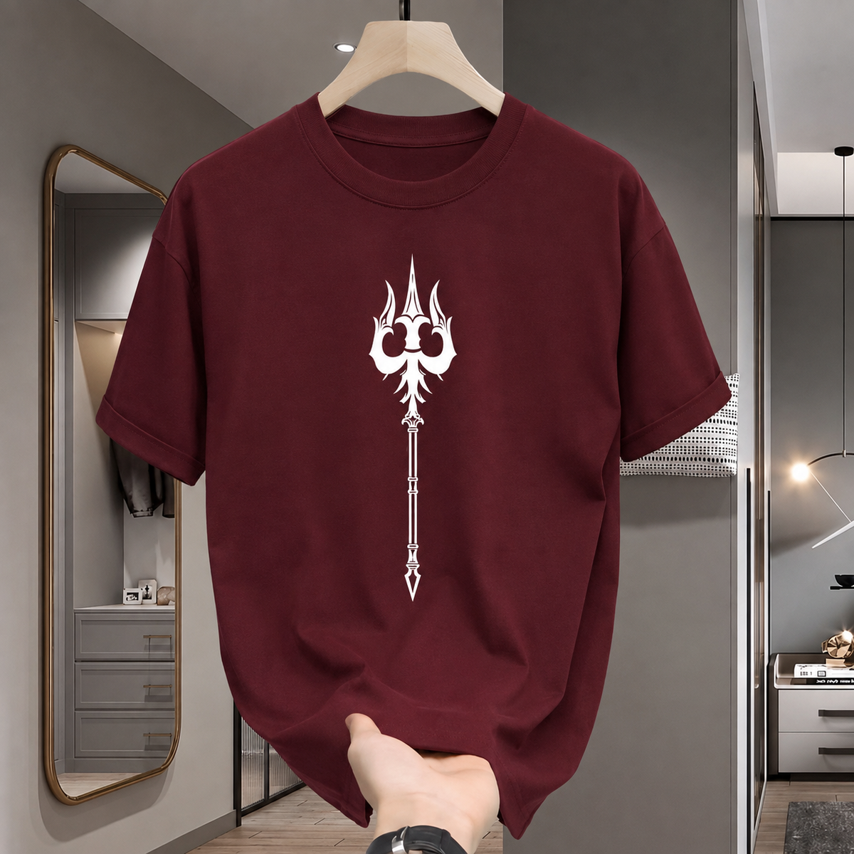 Trishul Graphic Oversized 100% Cotton Tshirt Premium Shiva Streetwear