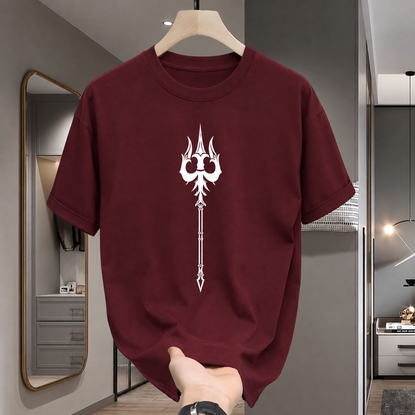 Trishul Graphic Oversized 100% Cotton Tshirt Premium Shiva Streetwear