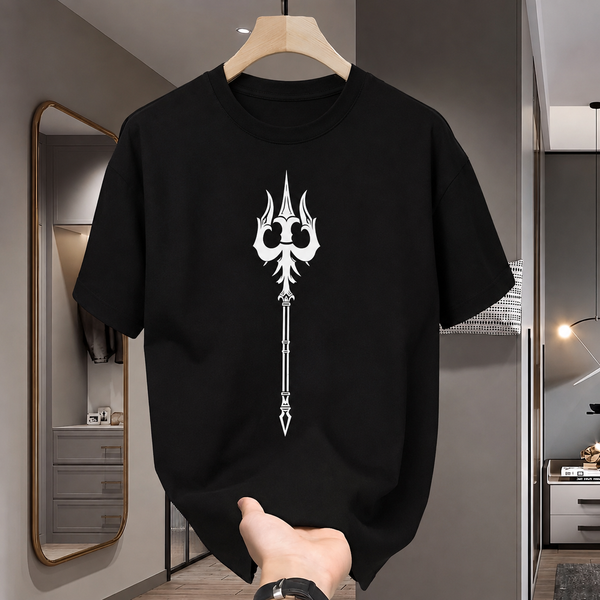 Trishul Graphic Oversized 100% Cotton Tshirt Premium Shiva Streetwear