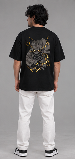 Zenitsu Lightning Anime Graphic Cotton Oversized T-Shirt