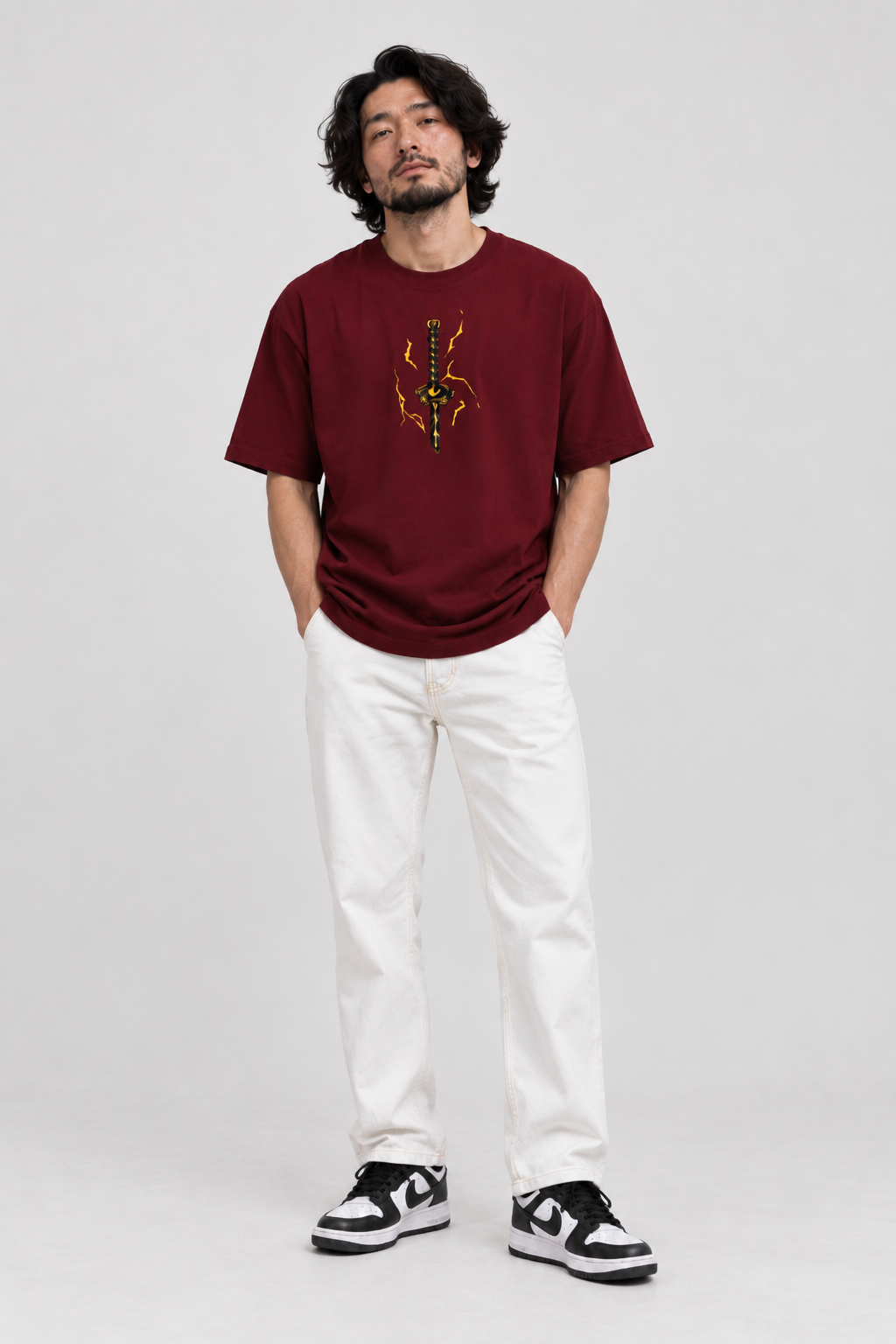 Zenitsu Lightning Anime Graphic Cotton Oversized T-Shirt