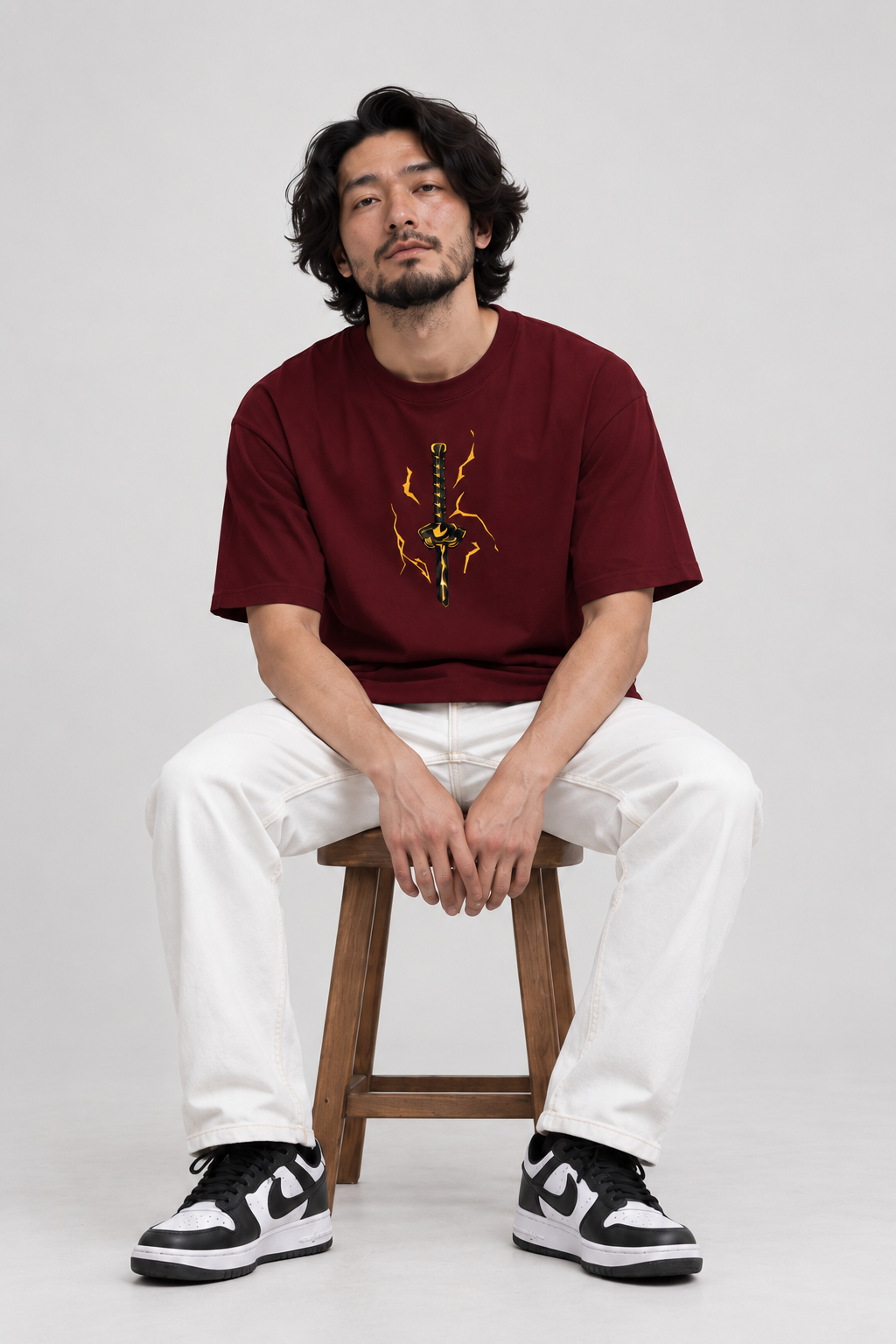 Zenitsu Lightning Anime Graphic Cotton Oversized T-Shirt