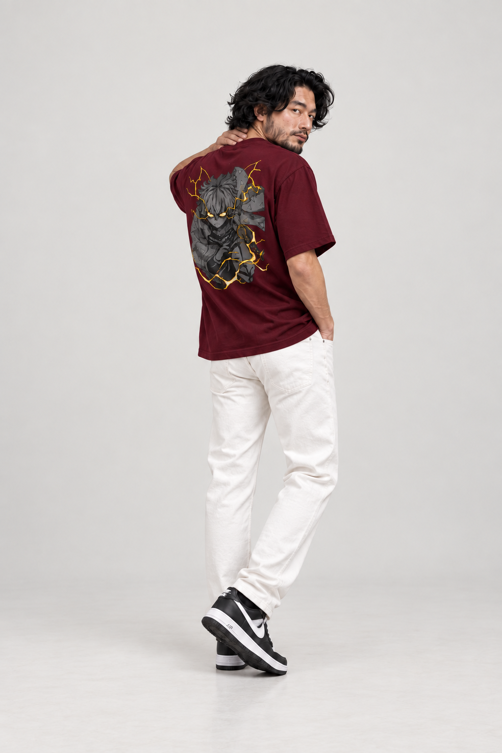 Zenitsu Lightning Anime Graphic Cotton Oversized T-Shirt