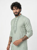Men’s Sage Embroidered Kurta – Premium Festive Ethnic Wear