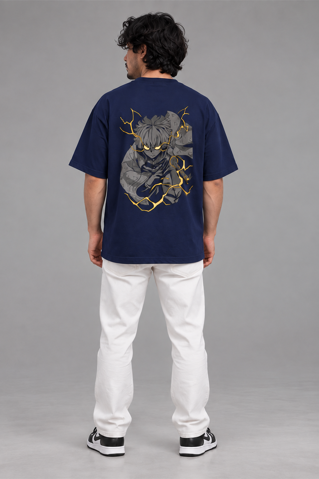 Zenitsu Lightning Anime Graphic Cotton Oversized T-Shirt