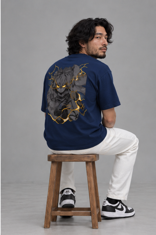 Zenitsu Lightning Anime Graphic Cotton Oversized T-Shirt