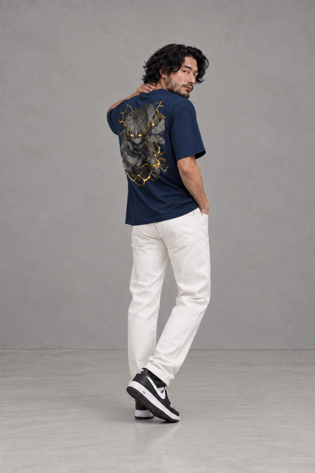 Zenitsu Lightning Anime Graphic Cotton Oversized T-Shirt