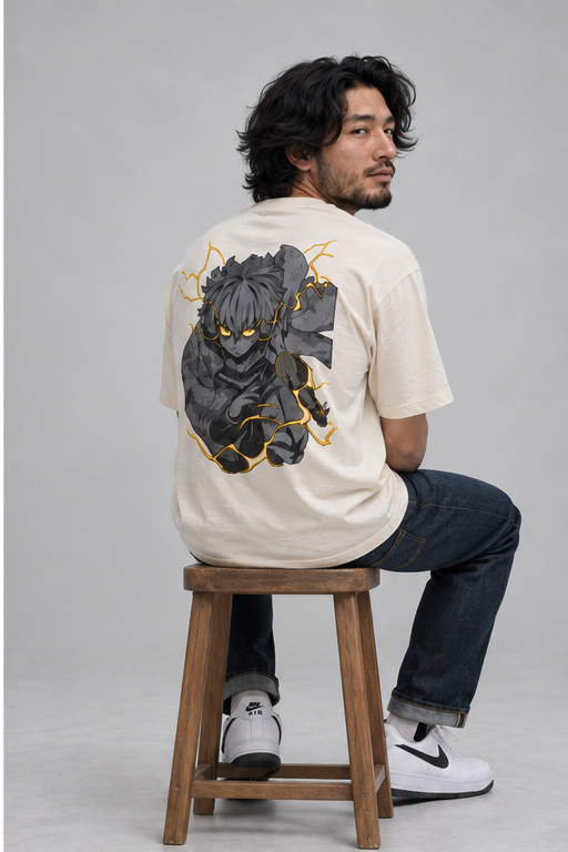 Zenitsu Lightning Anime Graphic Cotton Oversized T-Shirt
