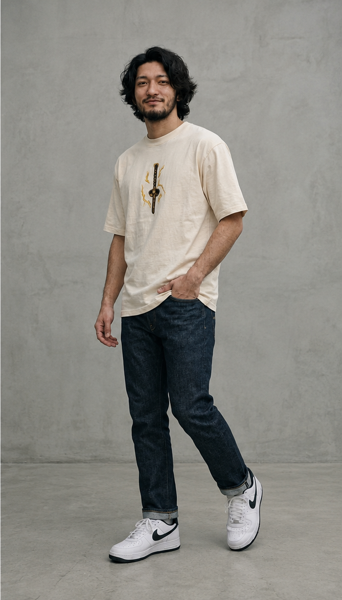 Zenitsu Lightning Anime Graphic Cotton Oversized T-Shirt
